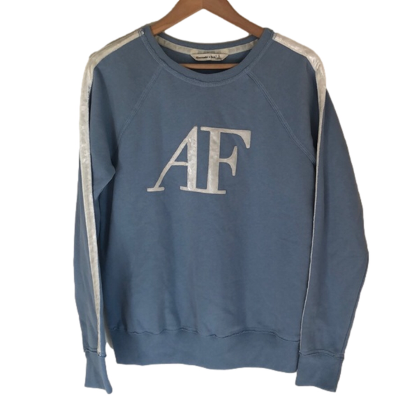 Abercrombie & Fitch Sweaters - Abercrombie & Fitch Crew Sweatshirt with Velvet Stripe Large